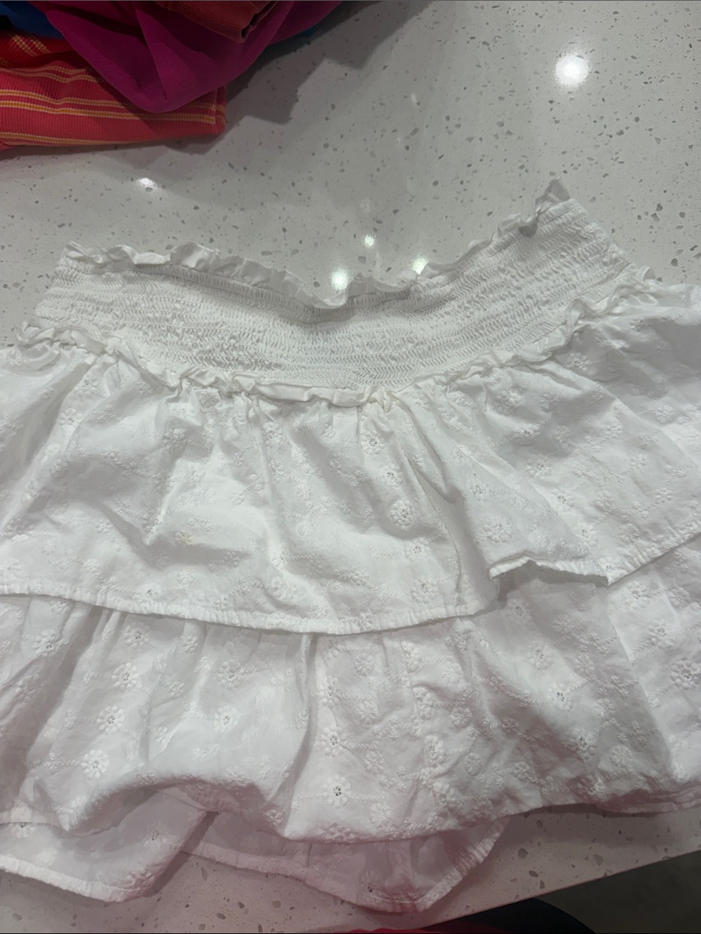 wild fable White Tiered Eyelet Mini Skirt